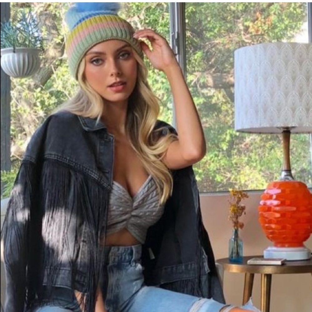 Last 1 New Cozy Comfy Knit Cable Knit Brami Bralette Bra Crop Top - Picture 9 of 12